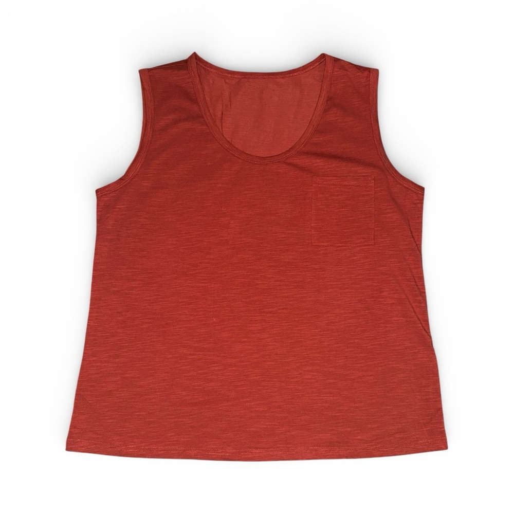 SHEIN Curve Brick Red Tank Top With Front Pocket Size XL Women’s Summer Shirt